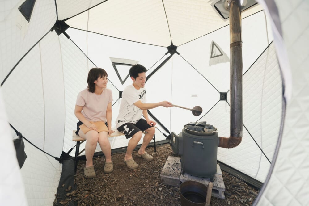 伊那谷の大自然に包まれる！テントサウナで心も体もリフレッシュ